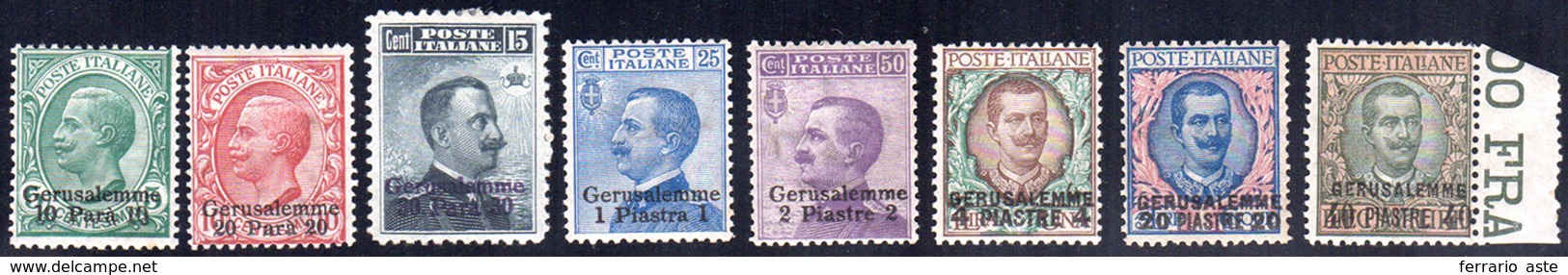 GERUSALEMME 1909/11 - Soprastampati (1/8), Gomma Originale, Integra Per Alcuni Valori, Perfetti.... - Emissions Générales