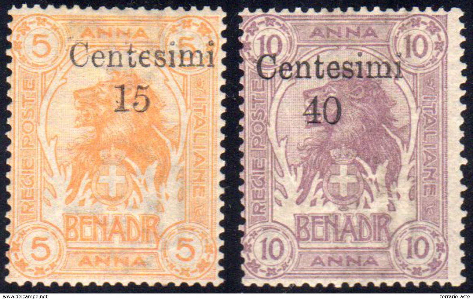 1905 - Soprastampati Di Zanzibar (8/9), Gomma Integra, Perfetti. Molto Freschi! A./Em.Diena, Cert. F... - Somalië