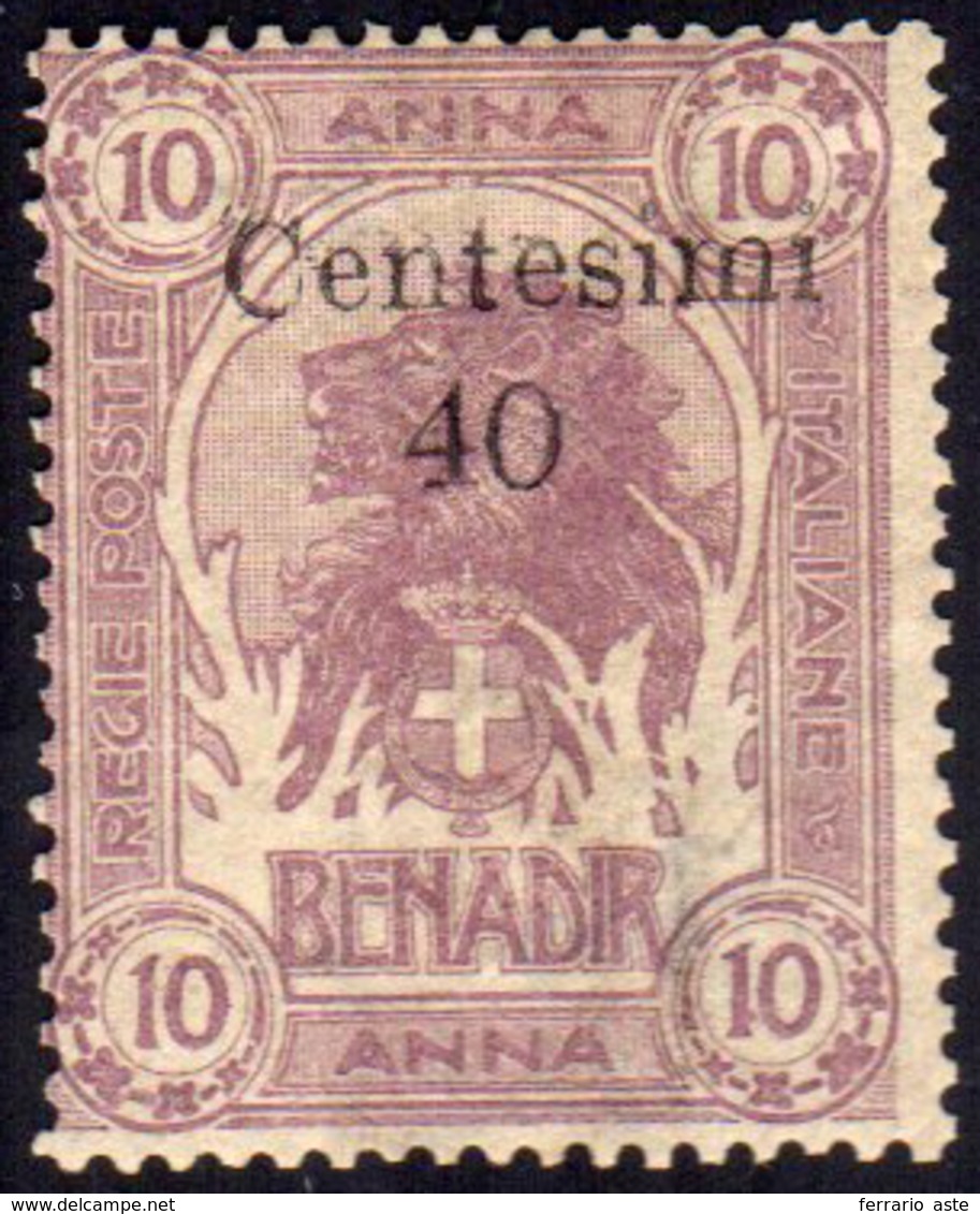 1905 - 40 Cent. Su 10 A Soprastampato Di Zanzibar (9), Gomma Integra, Perfetto. A.Diena, Mezzadri.... - Somalia