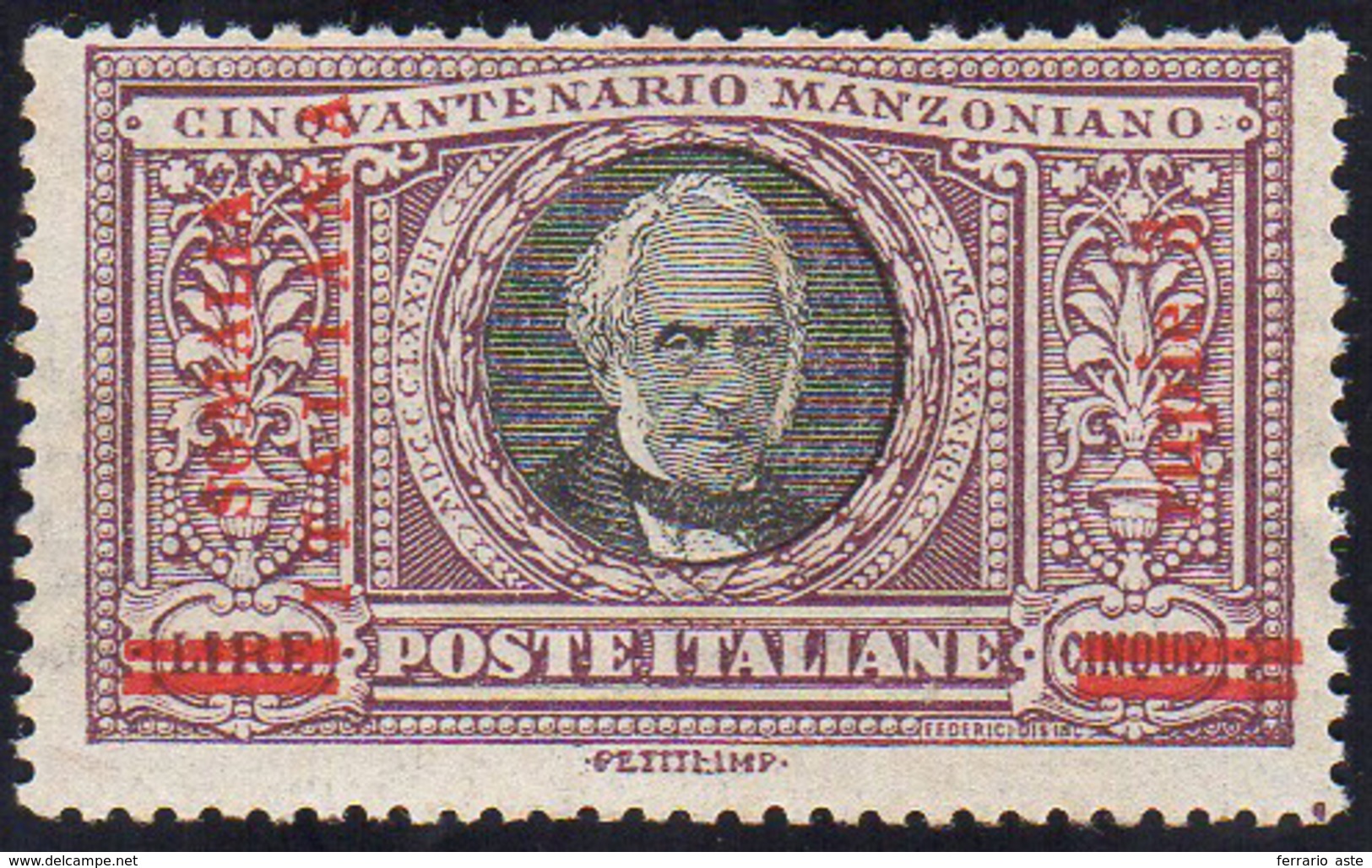1924 - 3r. Su 5 Lire Manzoni (60), Gomma Integra, Perfetto. Sorani, Cert. Ferrario.... - Somalia
