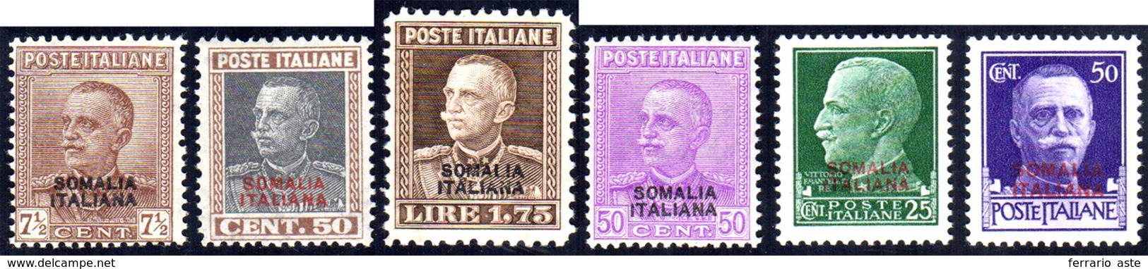 1928/31 - Soprastampati, Sei Valori (116/118,139,165/166), Gomma Integra, Perfetti. Sorani Per Il N.... - Somalië