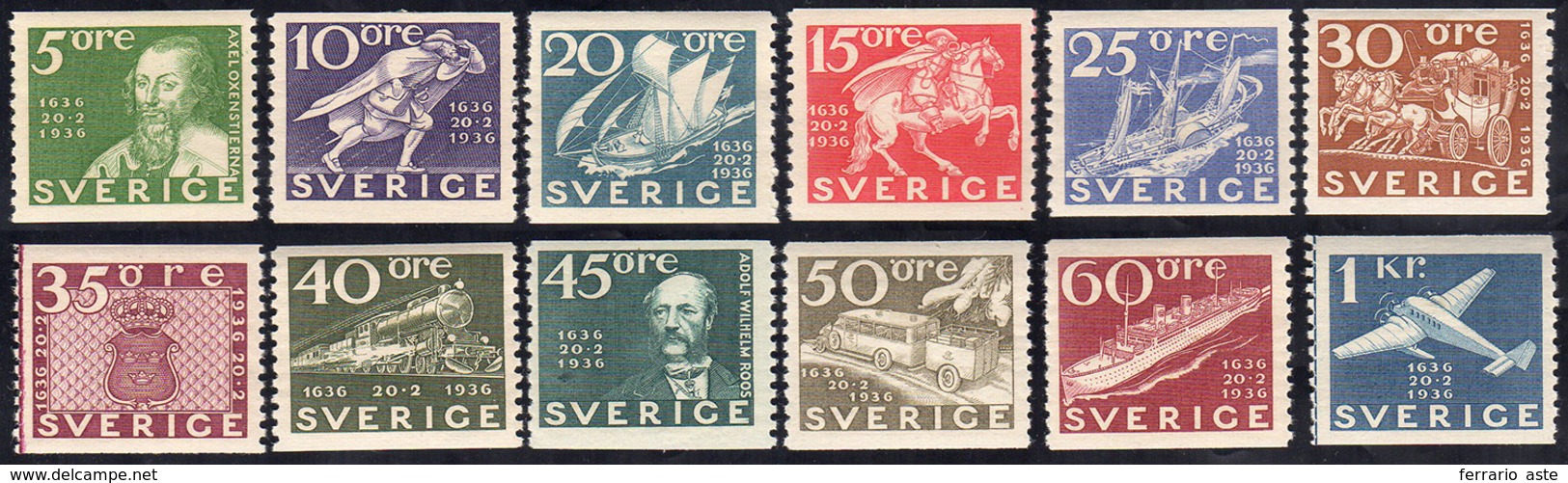 SVEZIA 1936 - Centenario Delle Poste (235/246), Gomma Integra, Perfetti. Belli!... - Andere-Europa