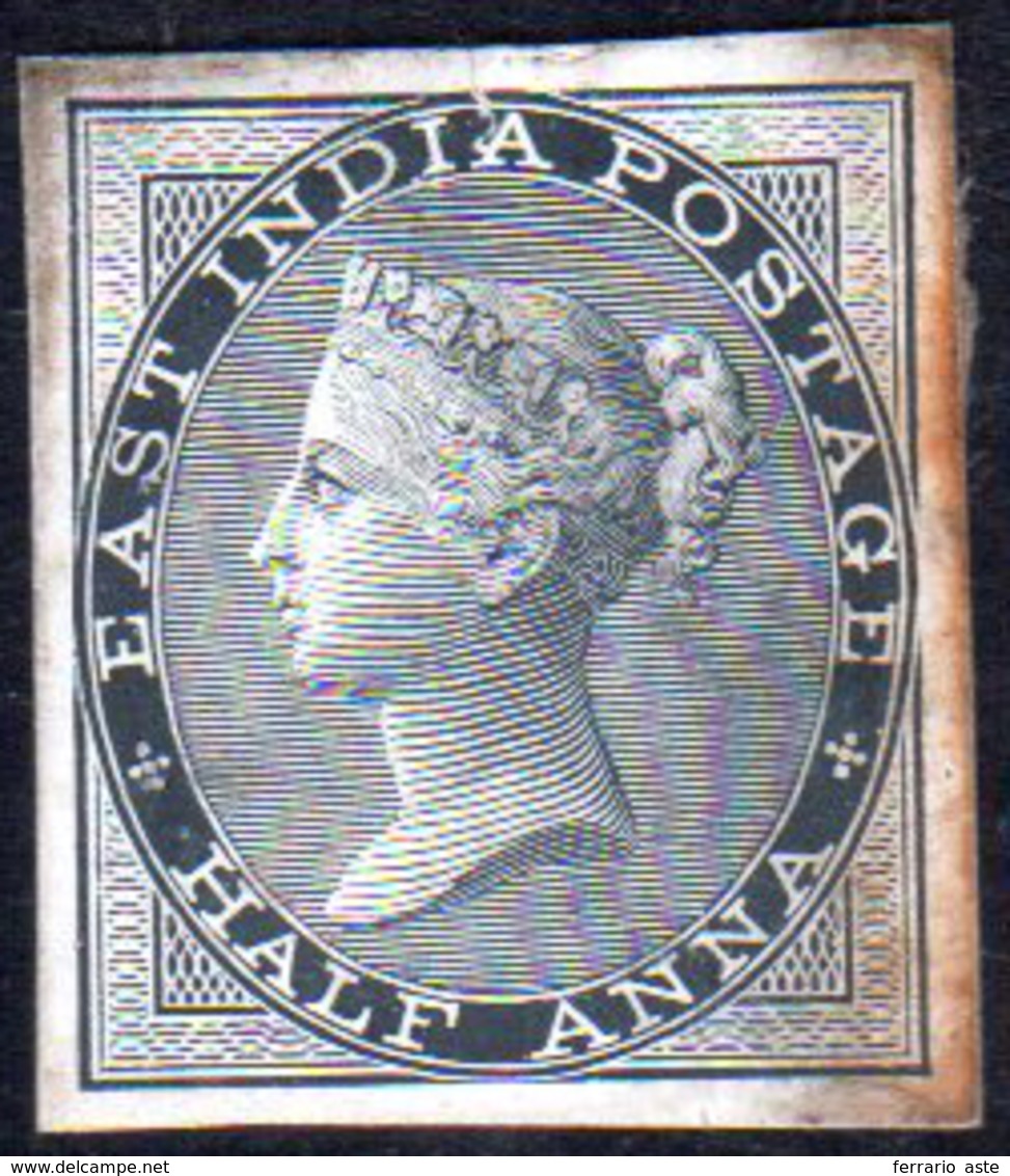 INDIA - BRITISH COLONIES 1856/60 - 1/2 A. Regina Vittoria (9), Prova Di Conio Su Cartoncino Gessato ... - Other & Unclassified