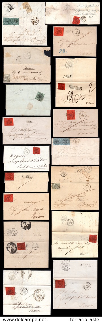 STATO PONTIFICIO ANNULLI 1852/1870 - Bel Resto Di Collezione Composta Da 79 Lettere Affrancate Con F... - Andere & Zonder Classificatie