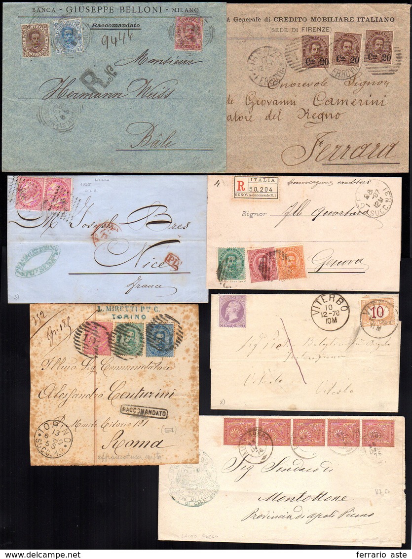 REGNO D'ITALIA 1863/1905 - Interessante Insieme Di 48 Lettere Affrancate Del Periodo. Notati Diversi... - Autres & Non Classés