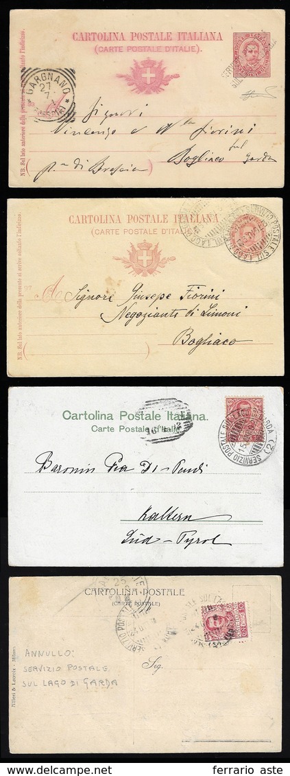 REGNO D'ITALIA 1890/1901 - Due Interi Postali E Due Cartoline Affrancate, Tutte Con Annulli Di Annul... - Otros & Sin Clasificación