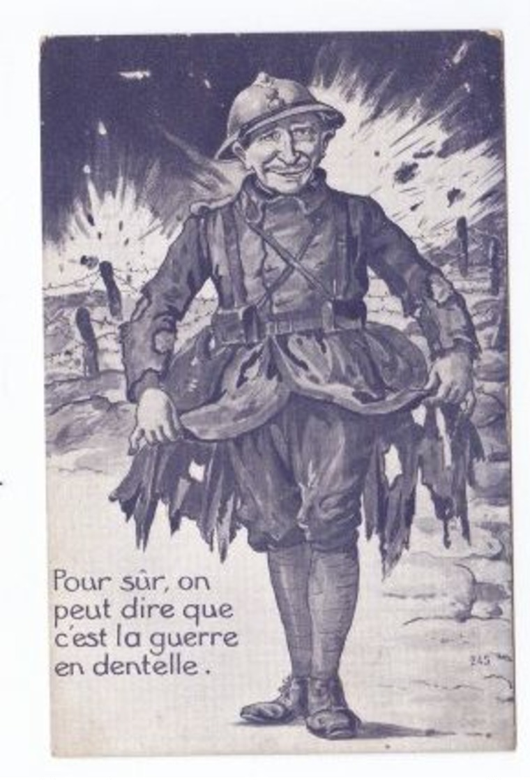 Pour Sur On Peut Dire Que C'est La Guerre En Dentelle  (SID, Humour, Tenue, Soldat) - Guerra 1914-18