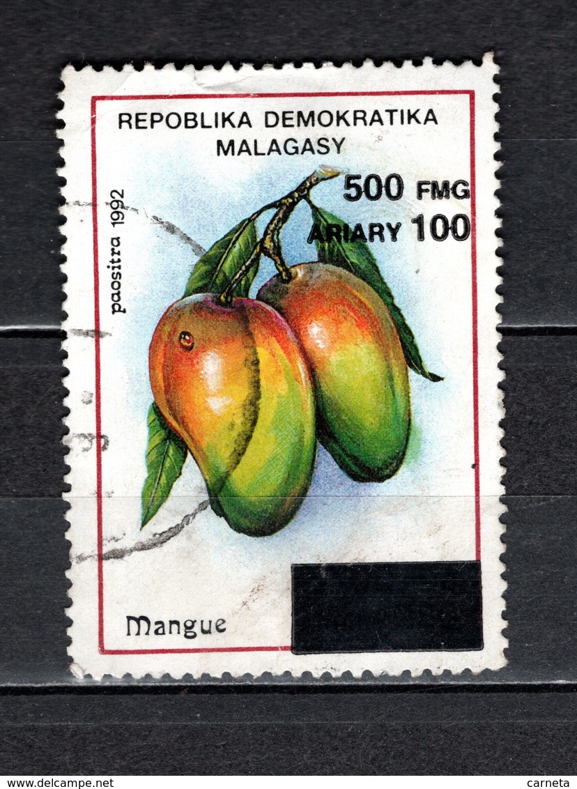 MADAGASCAR N° 1681AR   SURCHARGE LOCALE OBLITERE   COTE  ? €   FRUIT MANGUE  VOIR DESCRIPTION - Madagascar (1960-...)