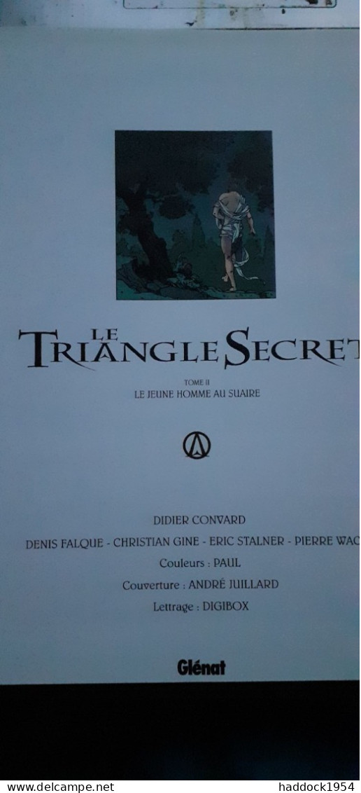 Le Triangle Secret Tome 2 Le Jeune Homme Au Suaire DIDIER CONVARD Glénat 2000 - Triangle Secret, Le