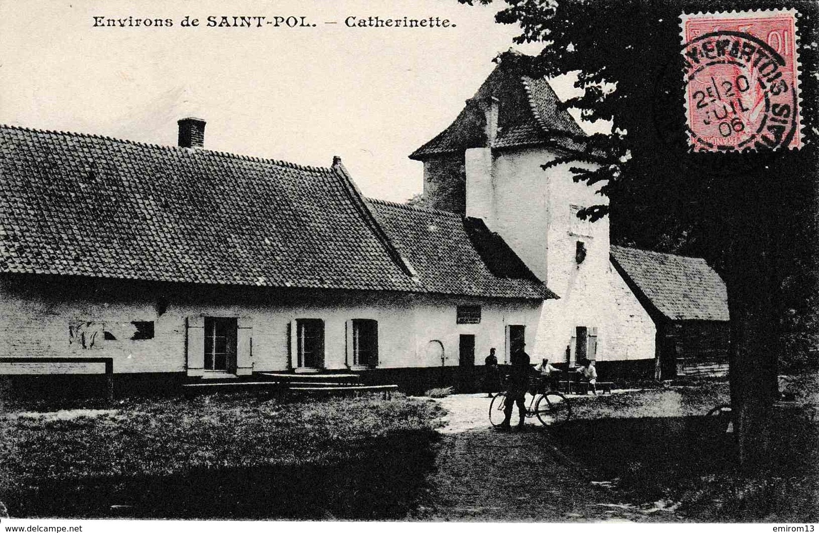 62 Environs De SAINT POL. Catherinette Ancienne Guinguette Animation Cycliste! Impr. De L’abeille De La Ternoise - Andere & Zonder Classificatie