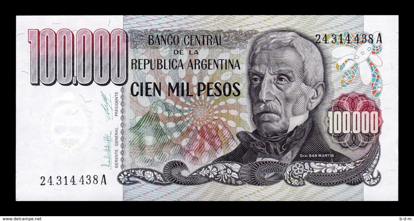 Argentina 100000 Pesos 1979-1983 Pick 308a Serie A SC UNC - Argentina