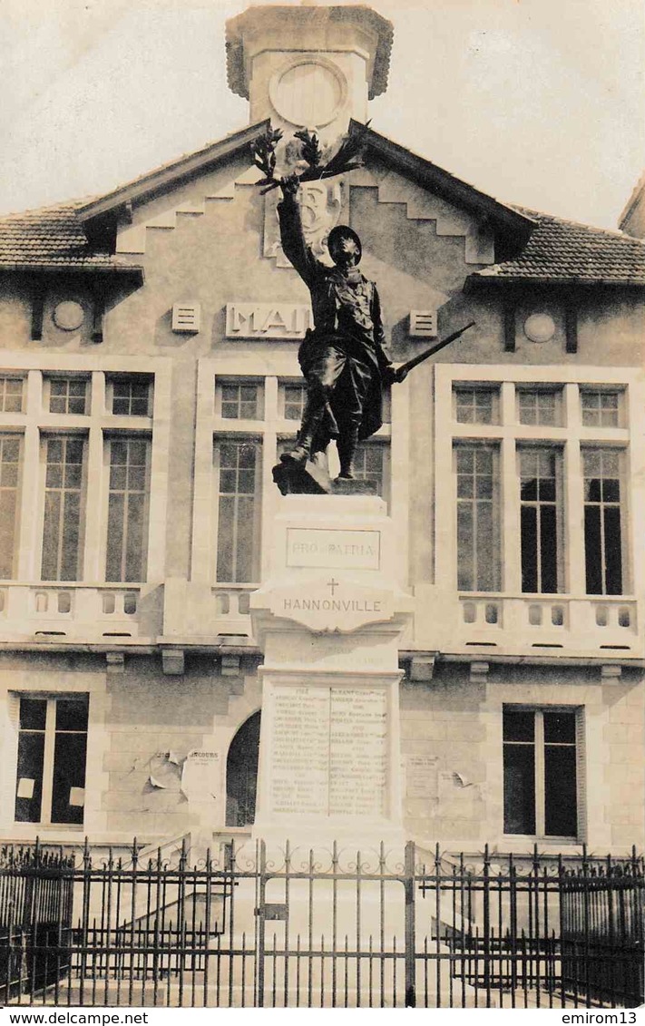 55 HANNONVILLE La Mairie Et Monument Aux Morts Guerre 14/18 Carte Photo - Autres & Non Classés