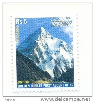 2004 Pakistan Italy Golden Jubilee Of First Ascent Of K2 Mountains Mint Never Hinged. - Pakistan