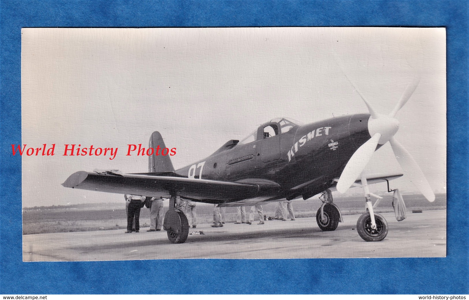 Photo Ancienne Vers 1950 - USA - Bel Avion à Identifier -" KISMET "- Pilot Tennerman ? - Sohio Aviation Plane Race - Aviation