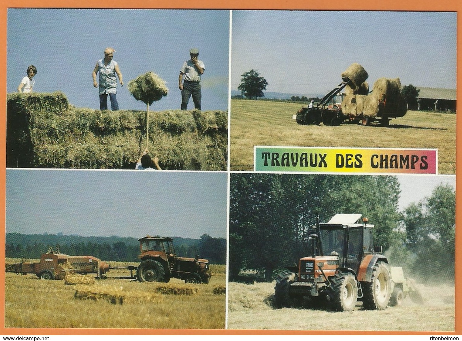 Travaux Des Champs Fenaison Tracteur Presse Foin Paille - Culture