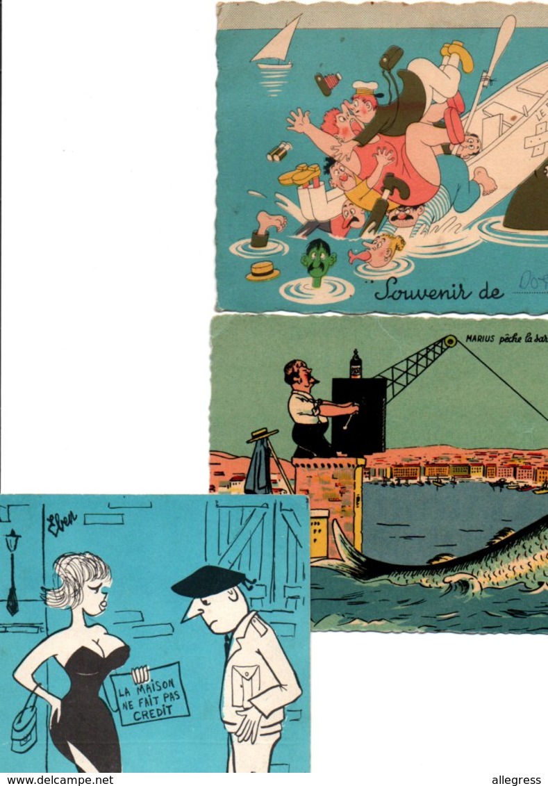 DUBOUT..CASTEL..ILLUSTRATEURS.....LOT DE 3 CPSM.......VOIR DETAIL........LOT 319 - Dubout