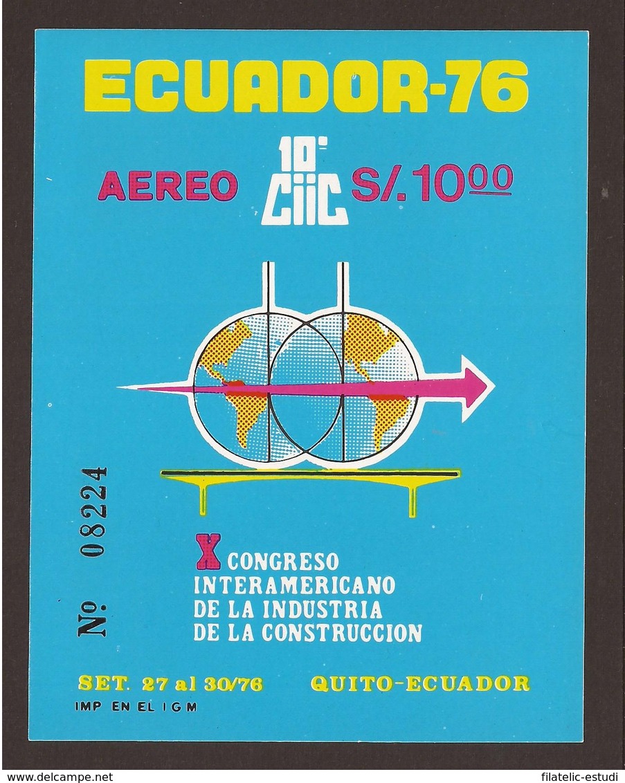 Ecuador Hojita Block 30 1976 X Congreso Interamericano De La Industria Y Const - Altri & Non Classificati