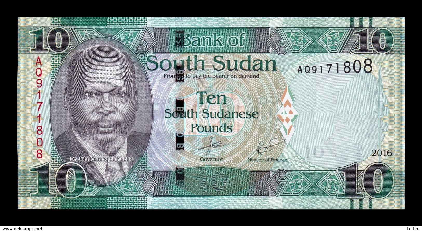 South Sudan Del Sur 10 Pounds 2016 Pick 12b SC UNC - Sudán Del Sur