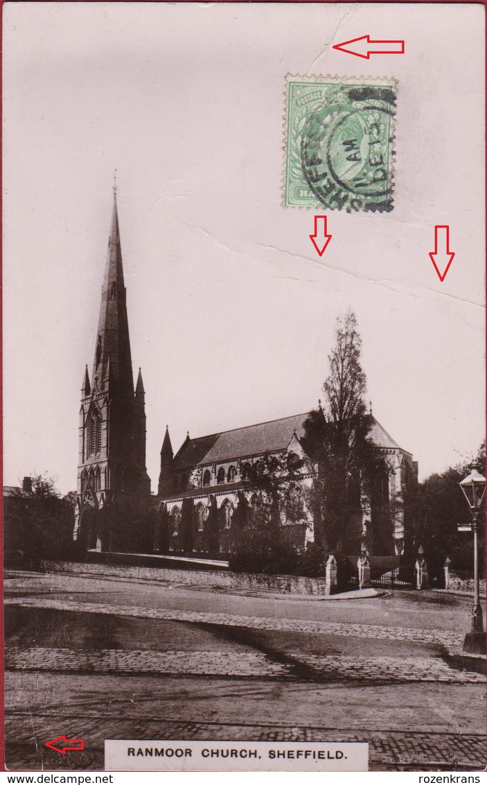 United Kingdom England Ranmoor Church Sheffield Yorkshire CPA RARE Old Postcard - Sheffield