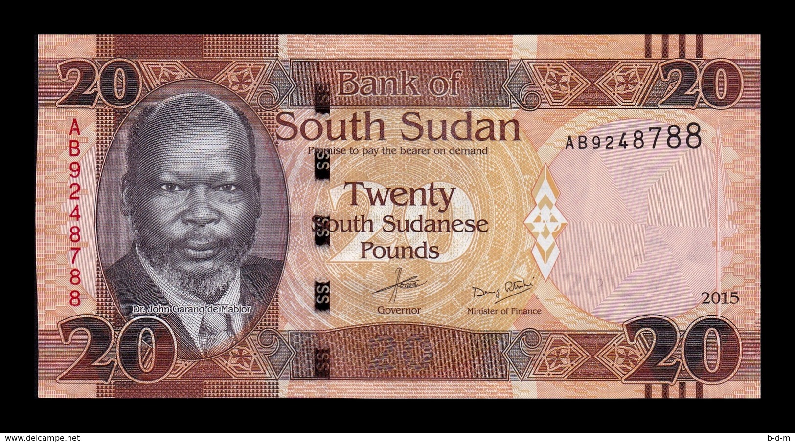 South Sudan Del Sur 20 Pounds 2015 Pick 13a SC UNC - Sudán Del Sur
