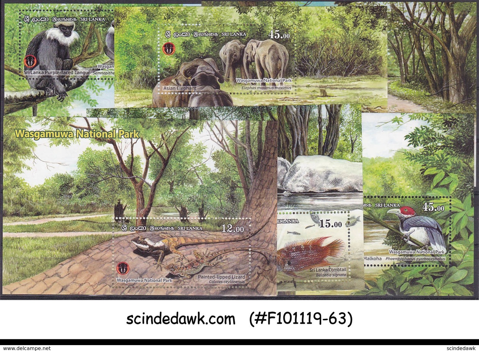 SRI LANKA - 2019 WASGAMUWA NATIONAL PARK / WILD ANIMALS 6-MIN/SHT MNH - Sri Lanka (Ceylon) (1948-...)