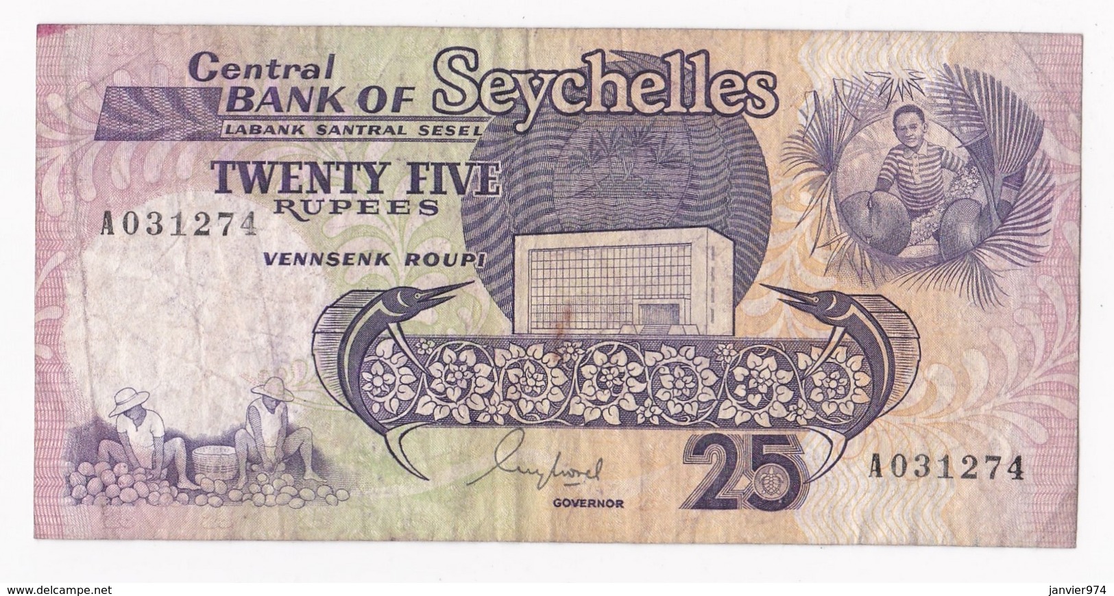 Seychelles, 25 Rupees 1989, N° A031274 - Seychelles