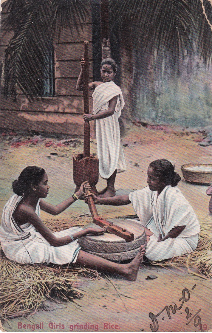 Bengali Girls Grinding Rice, India, PU-1906 - India