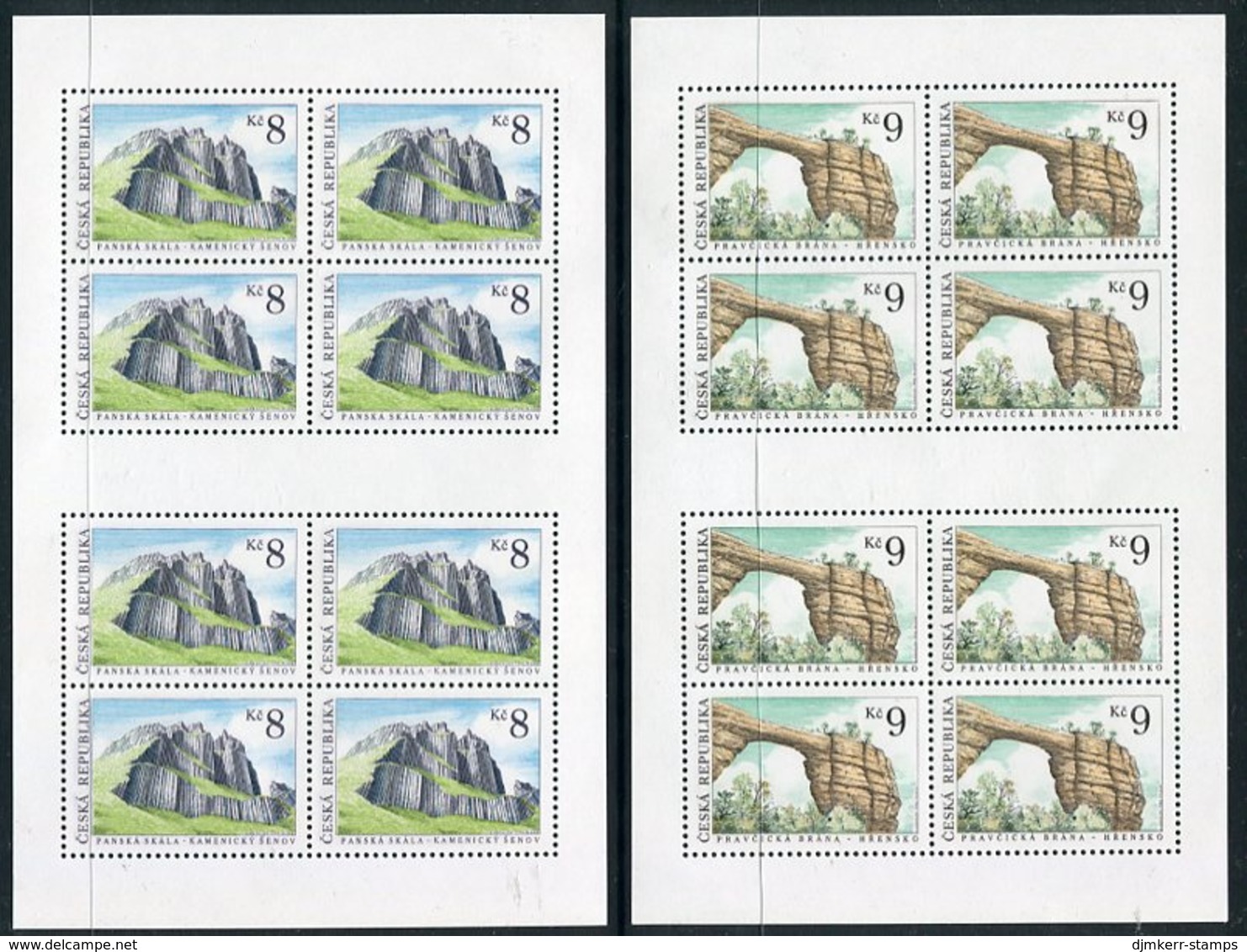 CZECH REPUBLIC 1995 Natural Rock Formations Sheetlets MNH / ** .  Michel 78-79 Kb - Blocks & Kleinbögen