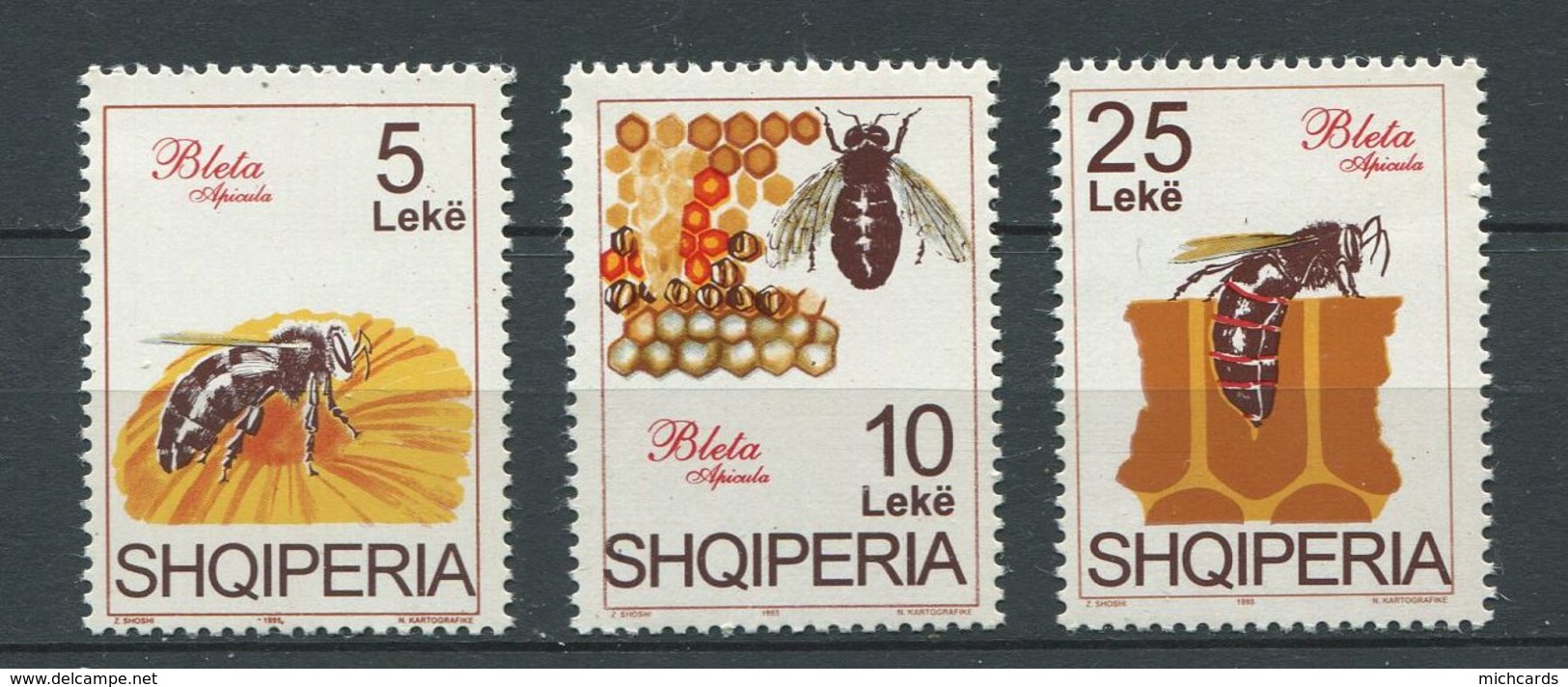 257 ALBANIE 1995 - Yvert 2322/24 - Abeille Apiculture - Neuf ** (MNH) Sans Charniere - Albania