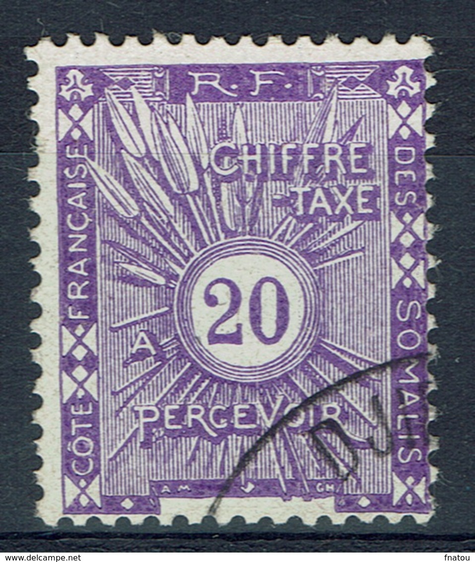 French Somali Coast, 20c., Postage Due, 1915, VFU - Usati