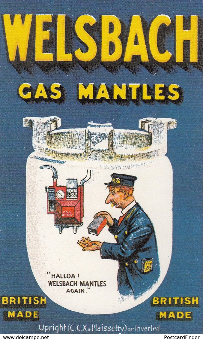 Welsbach Gas Mantles Meter Guard Lighthouse Advertising Postcard - Publicité