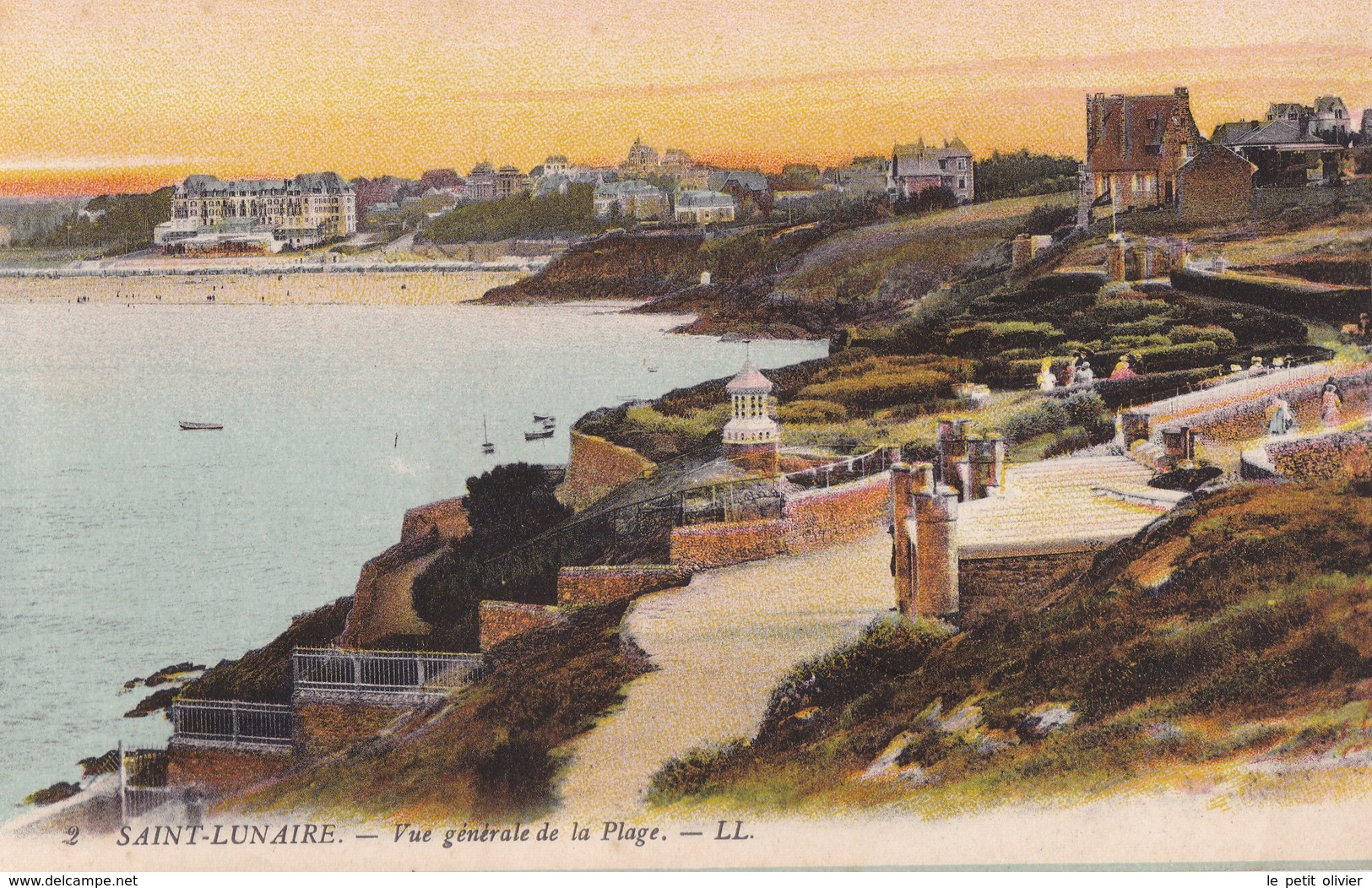 CARTE POSTALE ANCIENNE 35 SAINT LUNAIRE VUE GENERALE DE LA PLAGE  EDITIONS /  LL N° 2 - Saint-Lunaire