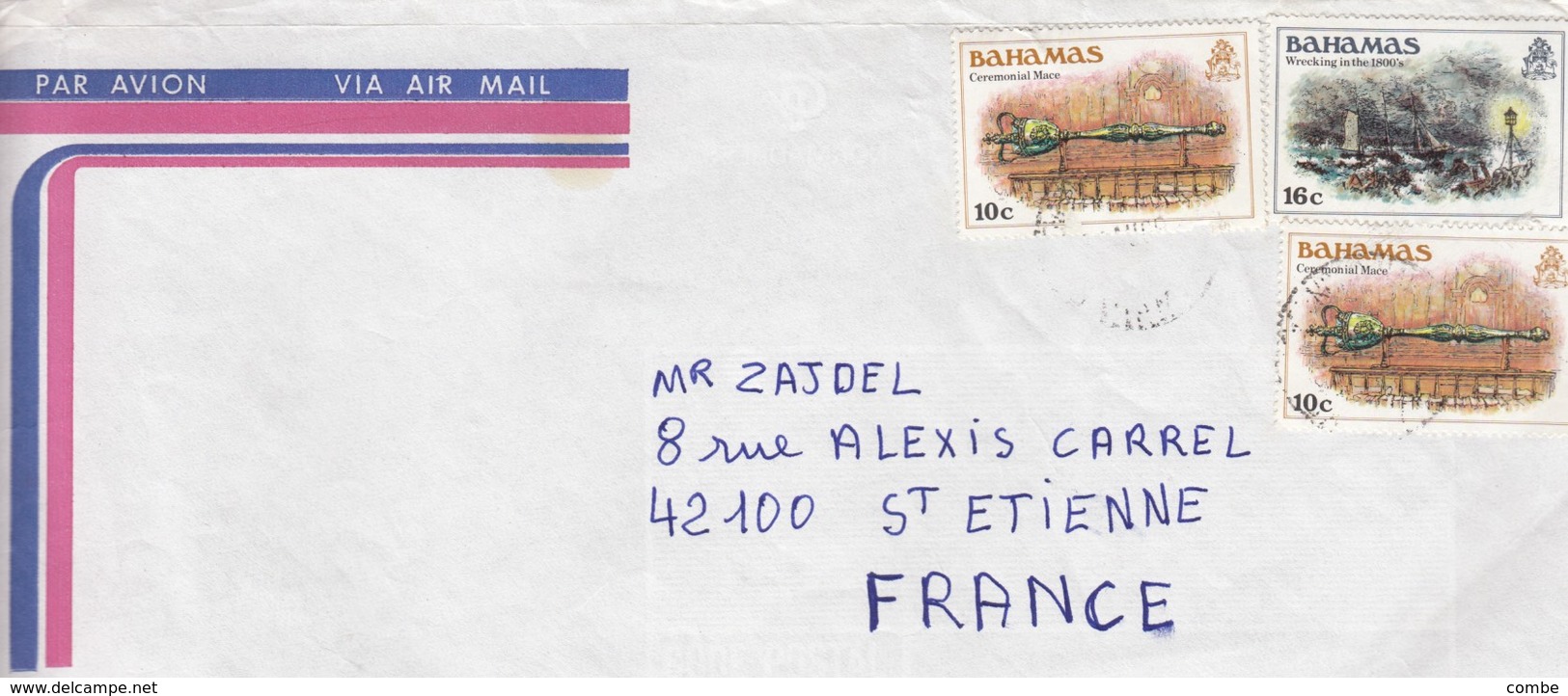 COVER. BAHAMAS TO FRANCE   /   2 - Bahamas (1973-...)