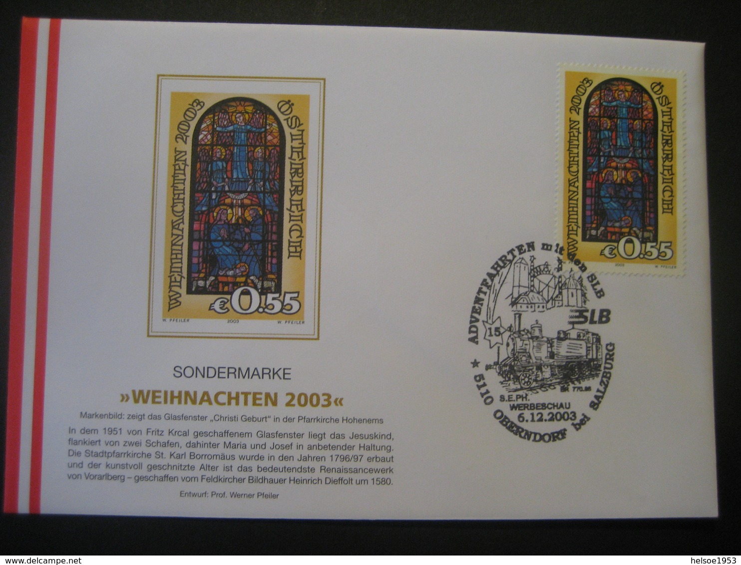 Österreich- Oberndorf 6.12.2003, Adventfahrten - Storia Postale