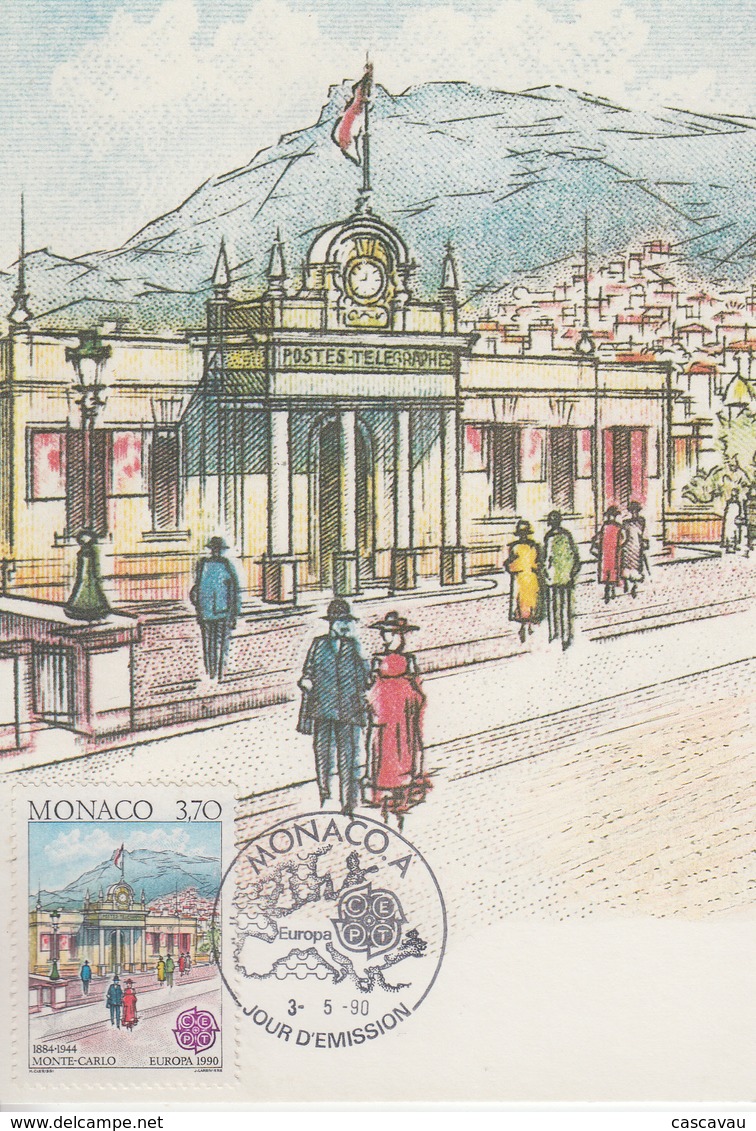 Carte Maximum  1er  Jour   MONACO    EUROPA    1990 - 1990