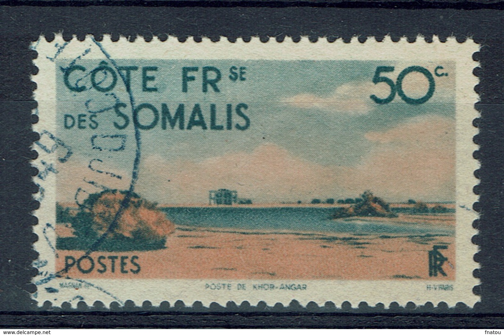 French Somali Coast, 50c., Khor-Angar, 1947, VFU - Used Stamps