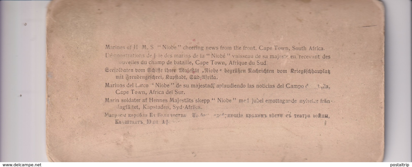 MARINES HMS NIOBE CAPE TOWN SOUTH AFRICA AFRIQUE  UNDERWOOD   Stéréoscopique Stéréoscope Carte Photo Stéréo - Photos Stéréoscopiques
