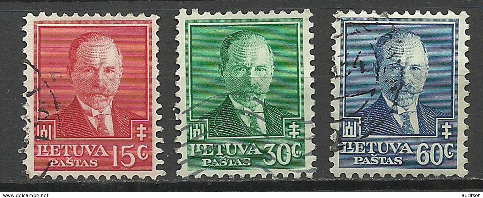 LITAUEN Lithuania 1934 Michel 391 - 393 President A. Smetona O - Lituania