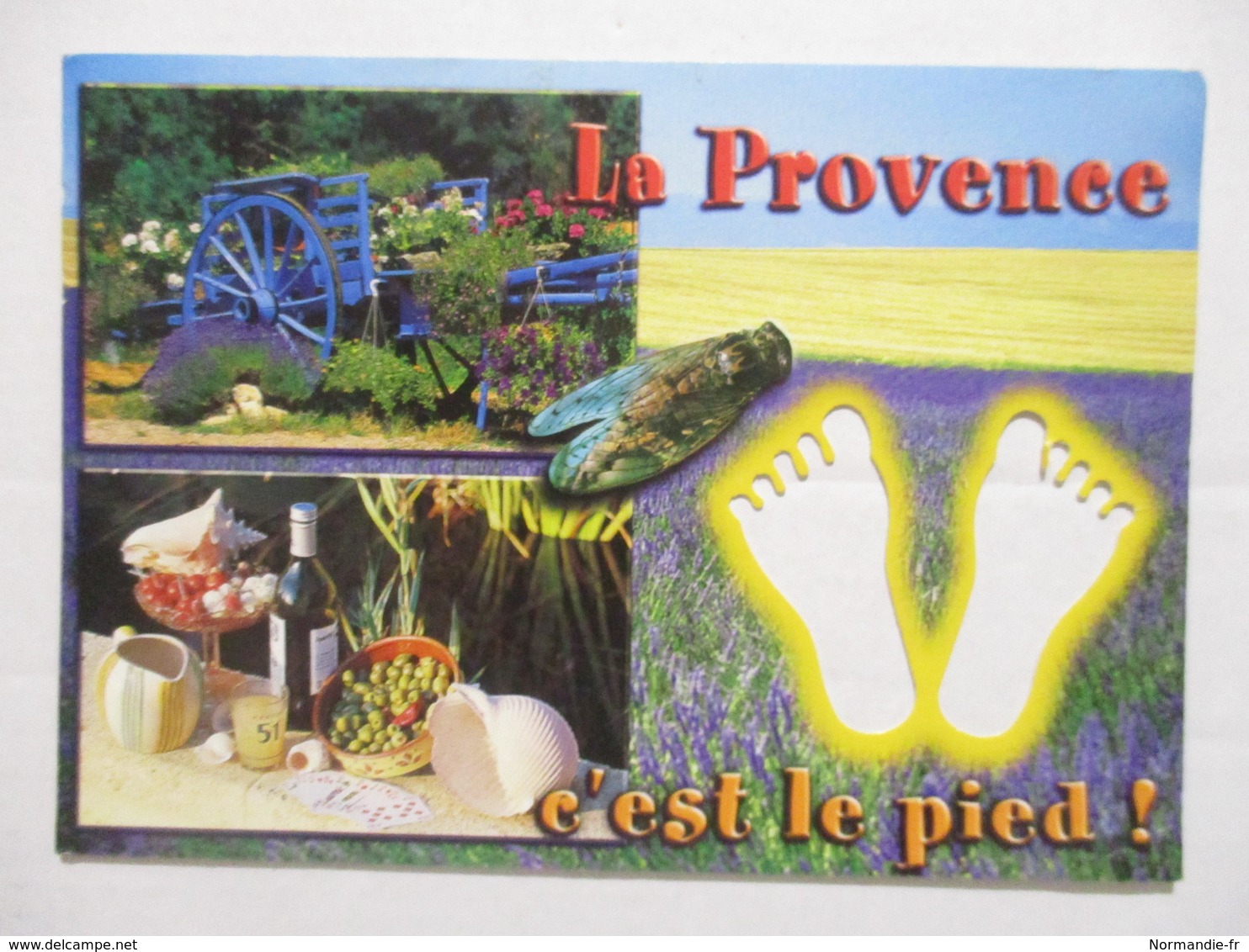 CPM CPSM CP CARTE A TROUS RÉGION PACA 2012 - LA PROVENCE C'EST LE PIED ! / GASTRONOMIE / CIGALE / LAVANDE - ED NANOU - Provence-Alpes-Côte D'Azur