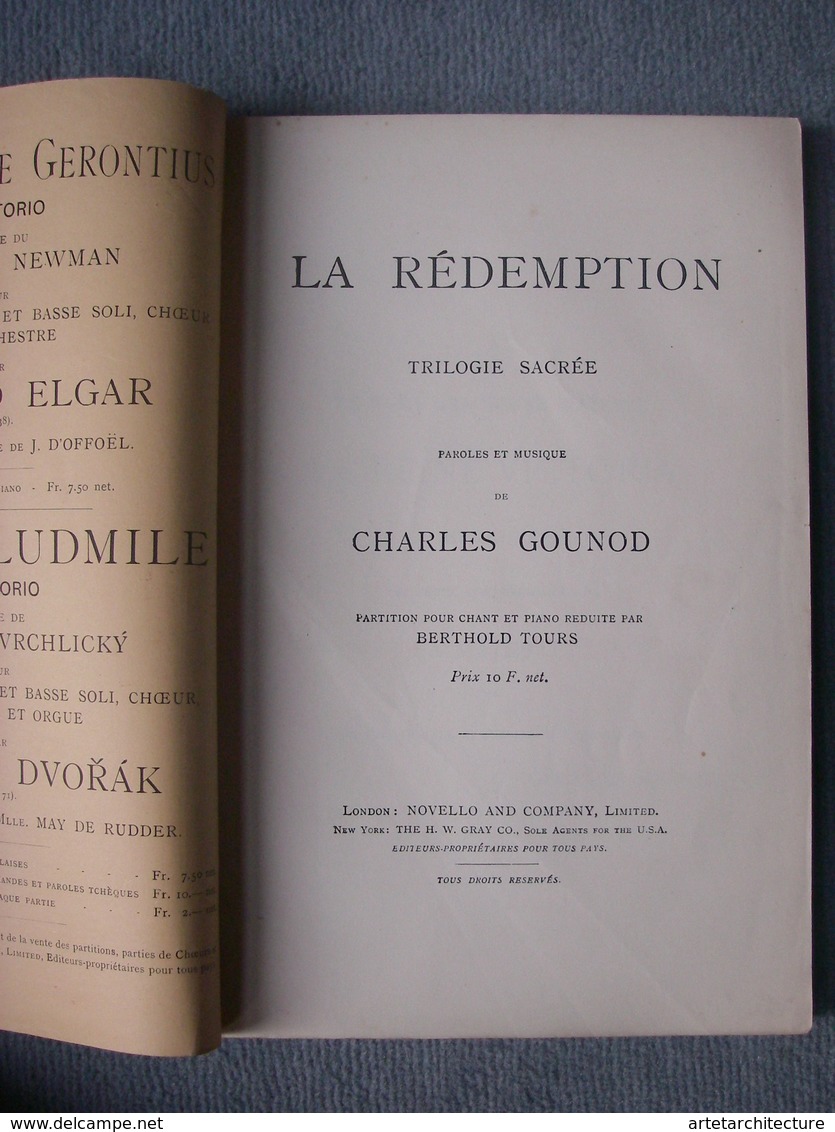 Charles Gounod. La Rédemption. Trilogie Sacrée. Éditeur: Novello Londres. - Noten & Partituren