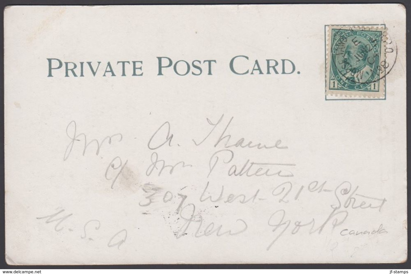 1904. EDWARD ONE CENT. MOOSE JAW &  -- NO 8 JUN 25 04. Post Card Motive: The Three Si... (Michel 77) - JF304895 - Briefe U. Dokumente