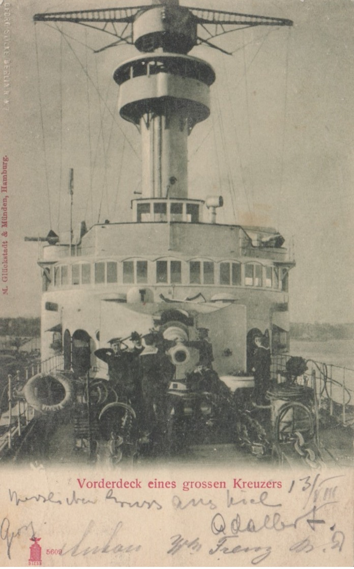 Warship ; Vordeck Eines Grossen Kreuzers , Germany , 1904 - Guerre