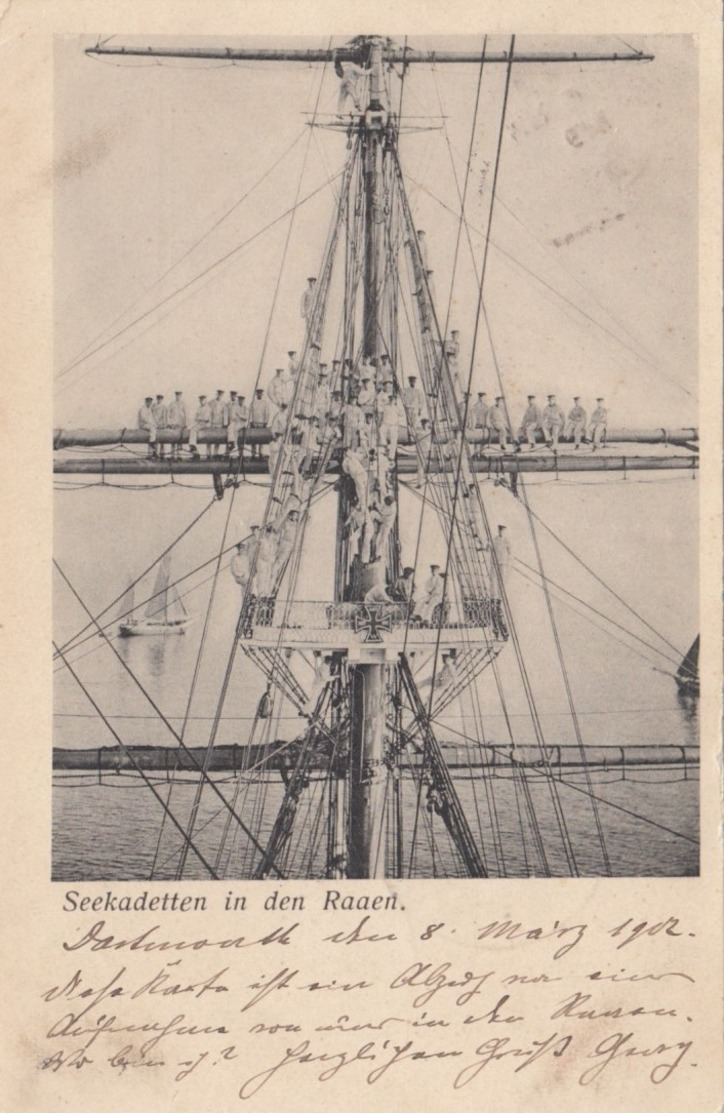 Warship ; Seekadetten In Den Raaen , Germany , 1902 - Warships