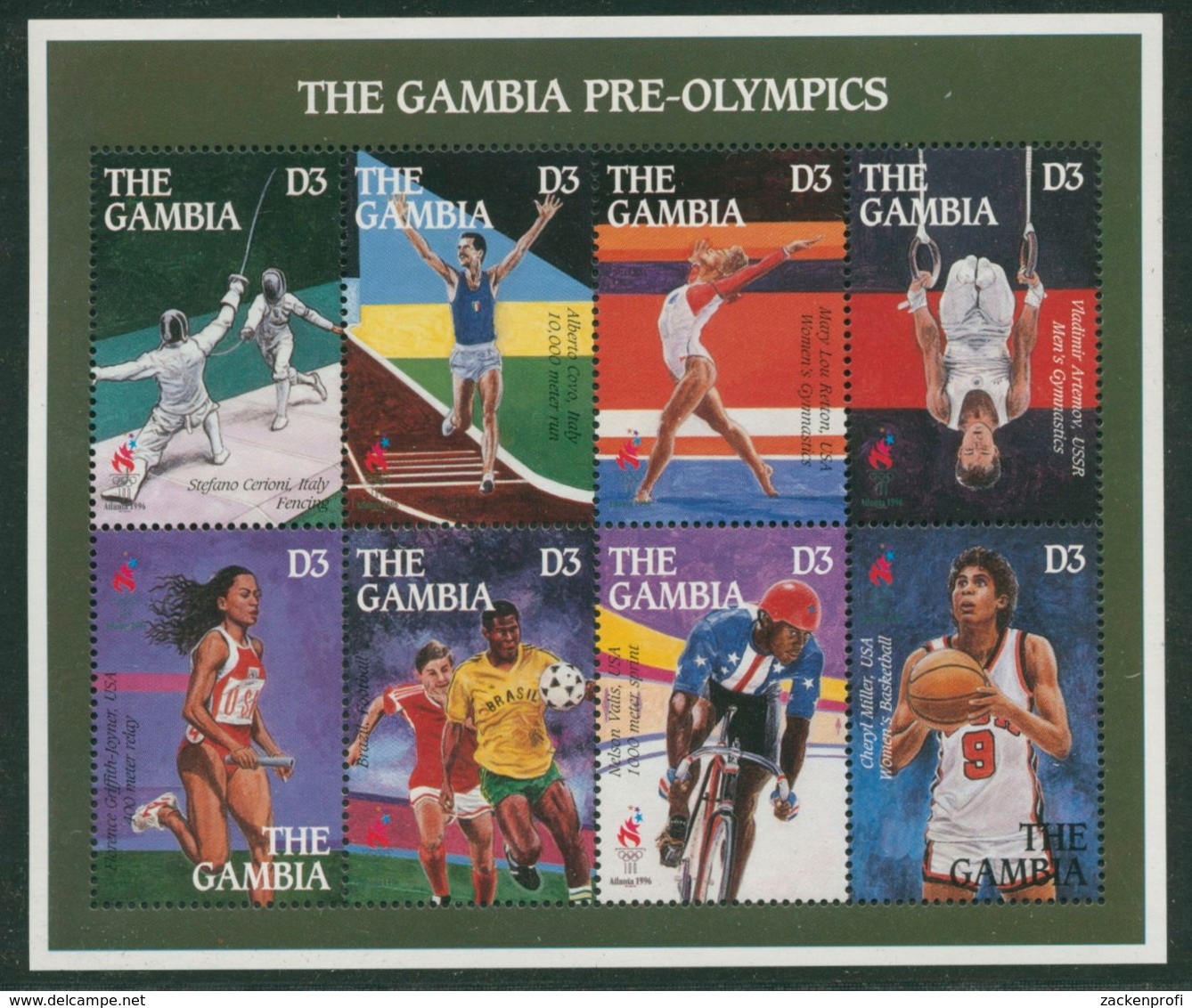 Gambia 1995 Olympische Spiele Atlanta 2147/54 K Postfrisch (C22105) - Gambia (1965-...)