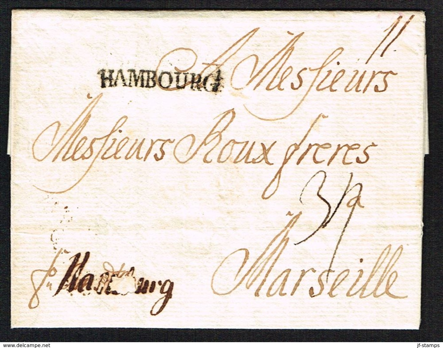 1767. Beautiful Small Envelope From København To Marsailles 30.6.1767. Porto To Hambu... () - JF104232 - ...-1851 Prefilatelia