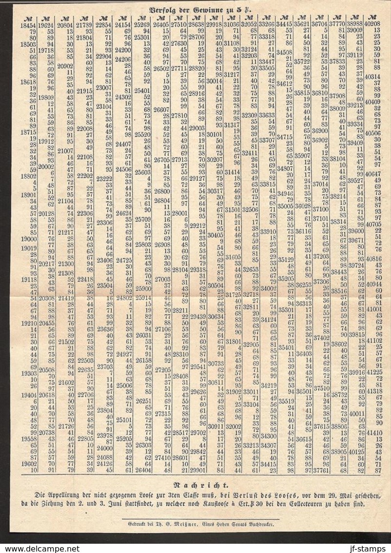 1869. Lotterynote From Hamburger Stadt-Lotterie Juni 1869. Cover And Drawinglist Incl... () - JF170887 - ...-1851 Prefilatelia