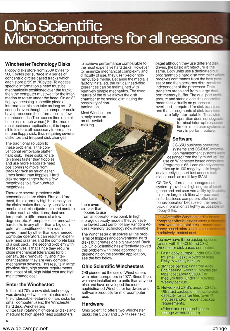 Catalogue Ohio Scientific Professional Computers 1980 - Autres & Non Classés