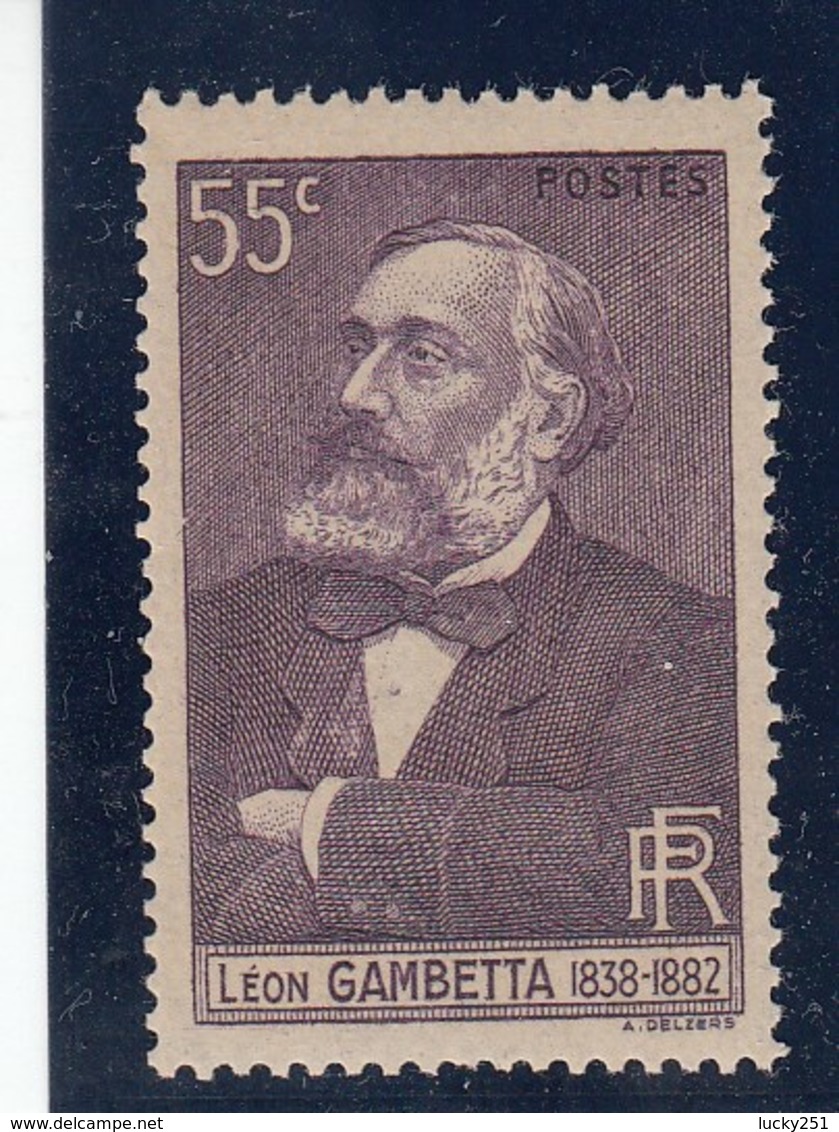 France - 1938 - N° YT 378** - Léon Gambetta - Unused Stamps