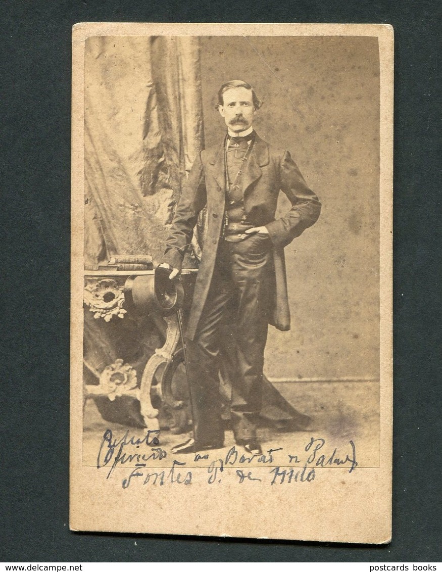 Fotografia Antiga Ministro ANTONIO MARIA FONTES PEREIRA De MELO - F.A.Gomes. Old CDV Photo PORTUGAL - Anciennes (Av. 1900)