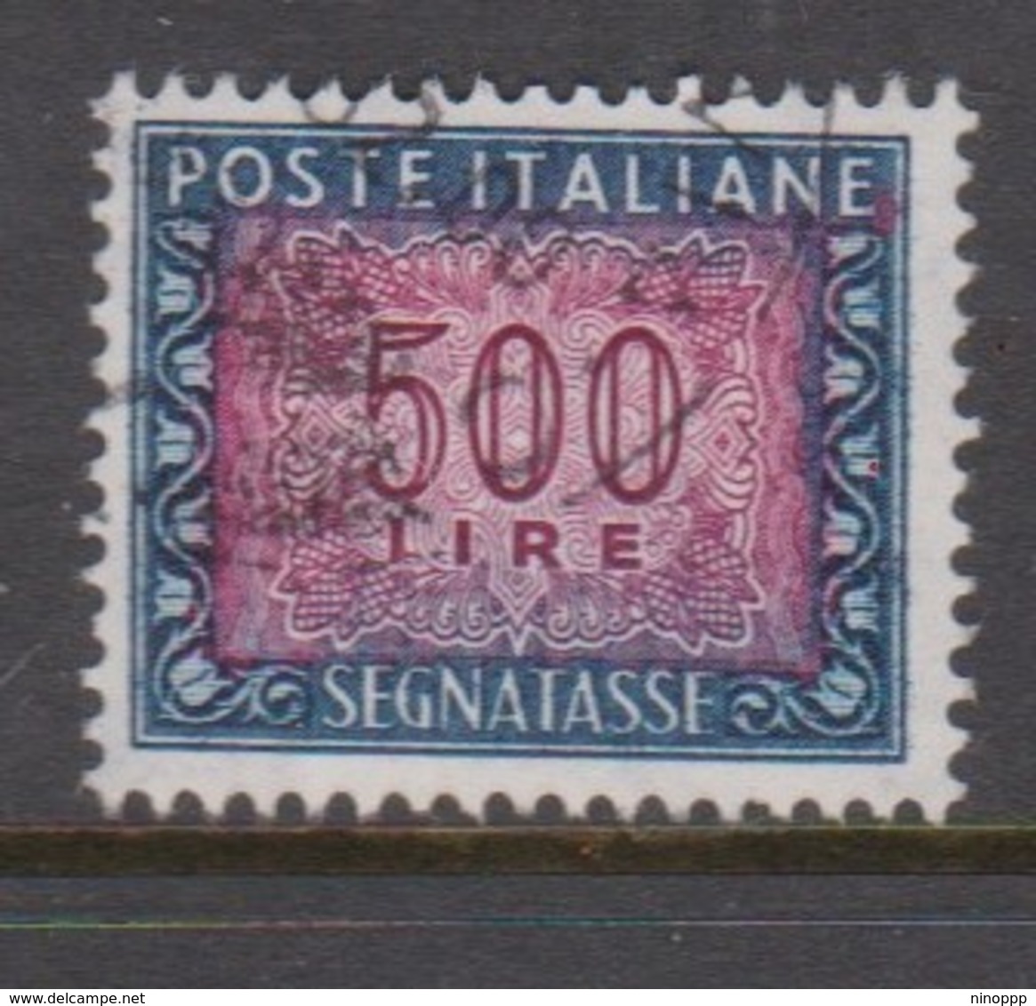 Italy PD 120  1955-81 Republic  Postage Due,watermark Stars,lire 500 Blue And Carmine,used - Portomarken